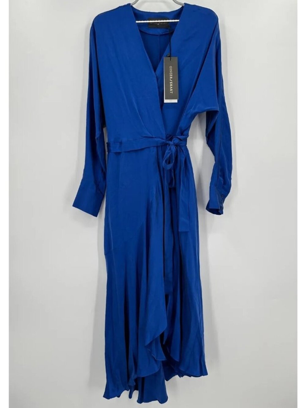 Ginger & Smart Grace Silk Wrap Dress Ultra-Marine Blue sz AU 10 / US 6 NWT Midi